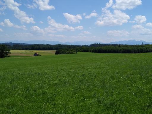 Radtour von München nach Glonn: Ausblick von Kreuz über das Glonntal