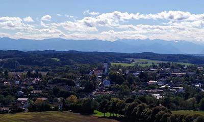 Radtouren zu Aussichtspunkten im Münchner Nordosten: Aussicht vom Aussichtsturm Ludwigshöhe in Ebersberg