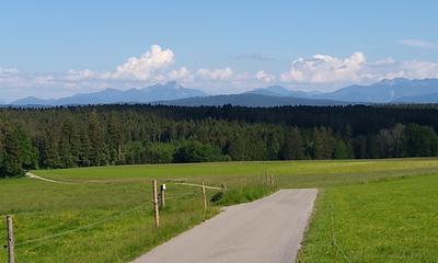 Radtour von München auf den Jasberg: Blick auf den Wendelstein vom Jasberg aus
