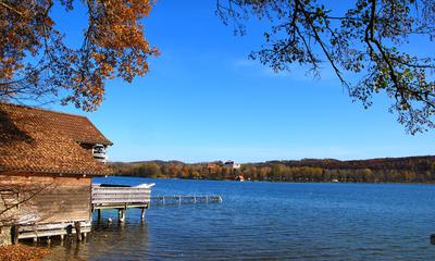 Radtour von München an den Pilsensee: Blick über den Pilsensee von Hechendorf aus