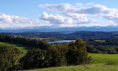 Radtour von München nach Reichling: Aussicht vom Balkon von Oberbayern