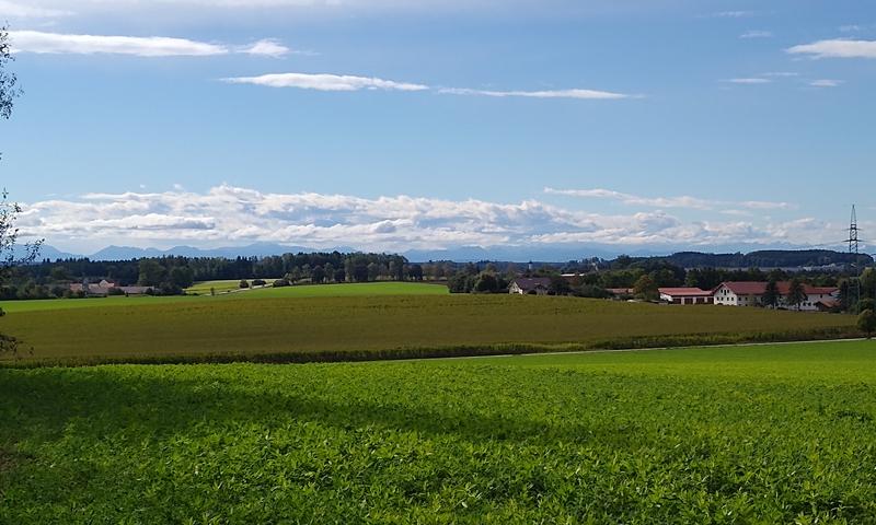 Radtour von München nach Markt Schwaben: Blick von der Wittelsbacher Höhe bei Markt Schwaben